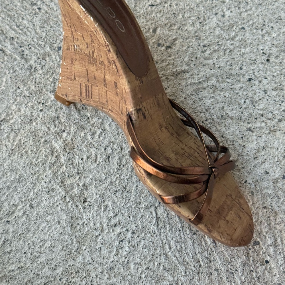 Aldo Tan and Brown Cork Wedges - Picture 2 of 3